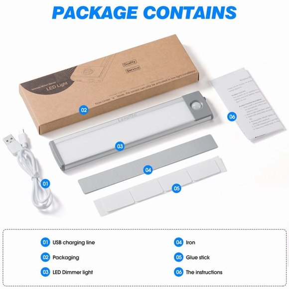 3 Pack Rechargeable 30 LED motion Sensor Light Cool White Color - Picture 11 of 11